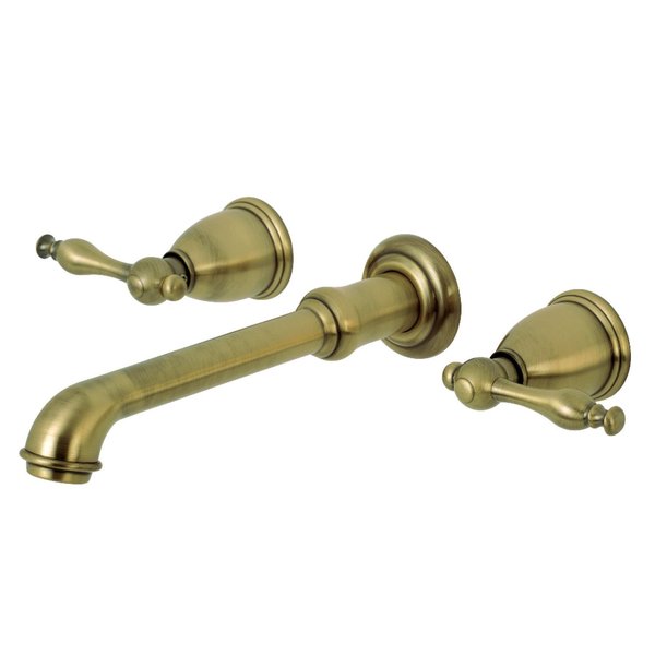 Kingston Brass Roman Tub Faucet, Antique Brass, Wall Mount KS7023NL